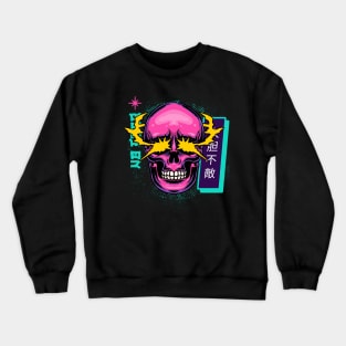 Neon Skull Laser Eyes Cyber Punk Crewneck Sweatshirt